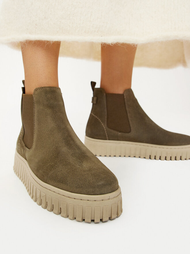 Tamaris Kotníková obuv s elastickým prvkem Tamaris 1-25405-43 Khaki