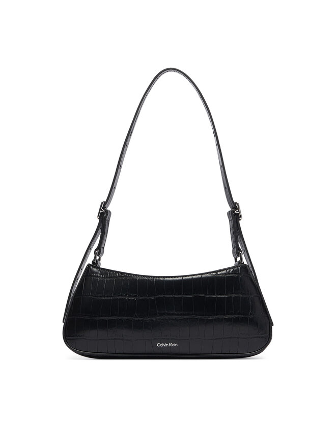 Calvin Klein Handtasche Calvin Klein Ck Croc Small Shoulder Bag LV04F3906G Schwarz