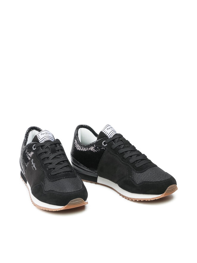 Pepe Jeans Сникърси Pepe Jeans Archie Sequins PLS31204 Черен