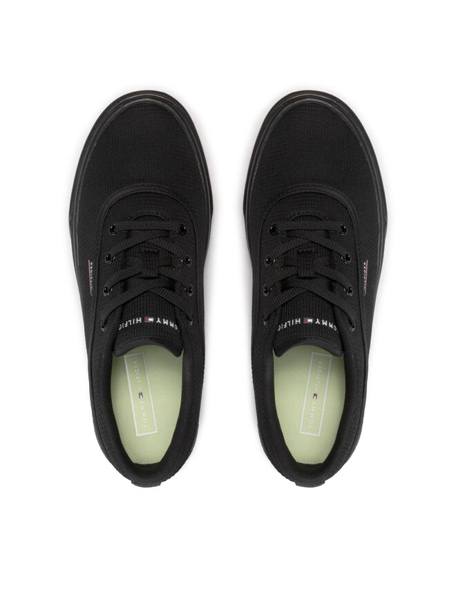 Tommy Hilfiger Sneakers aus Stoff Tommy Hilfiger Core Lightweidht Waffle Mesh FM0FM04040 Schwarz