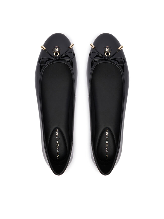 Tommy Hilfiger Ballerinas Tommy Hilfiger Th Charm Patent Ballerina FW0FW09481 Schwarz