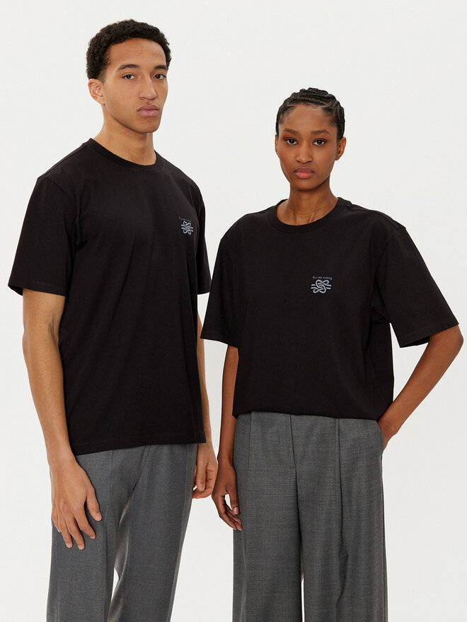 Filling Pieces Filling Pieces T-Shirt Unisex Embroidered Knot 7449986 Μαύρο Regular Fit