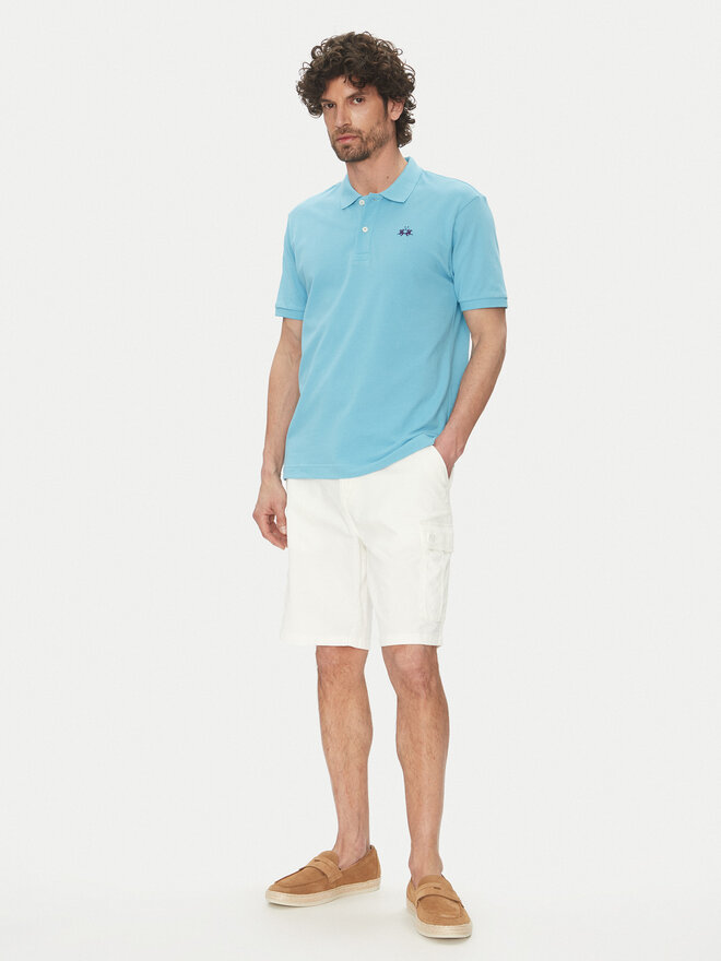 La Martina La Martina Поло Tex BPMP01 PK031 Блакитний Regular Fit
