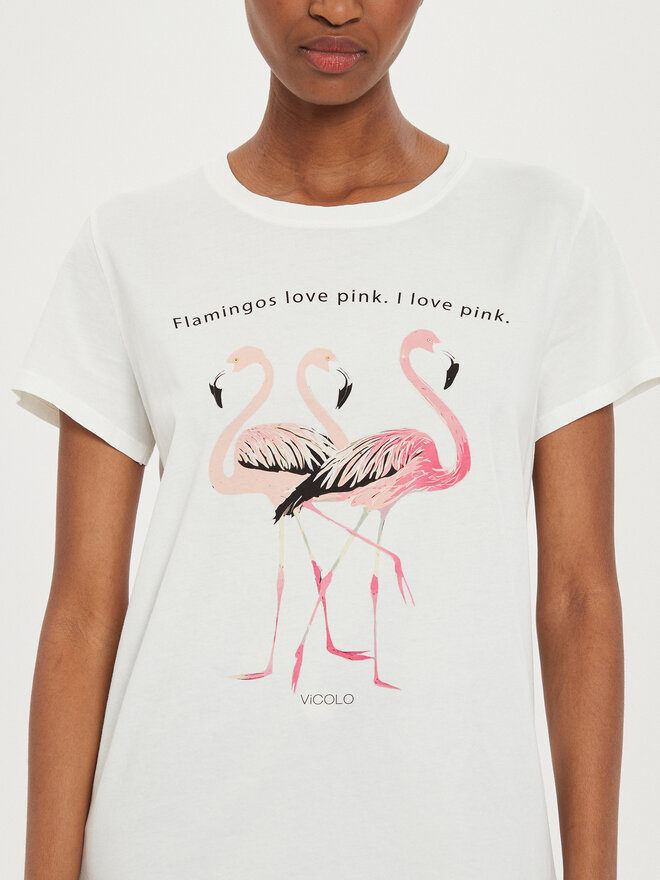 ViCOLO ViCOLO T-shirt RB0910 Écru Regular Fit