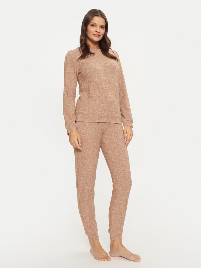 Selmark Selmark Pijama P8673 Beis Regular Fit