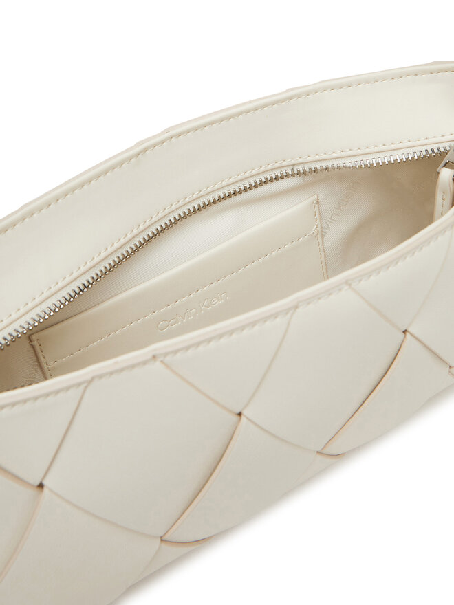 Calvin Klein Handtasche Calvin Klein Ck Woven Elongated Shoulder Bag K60K612992 Weiß