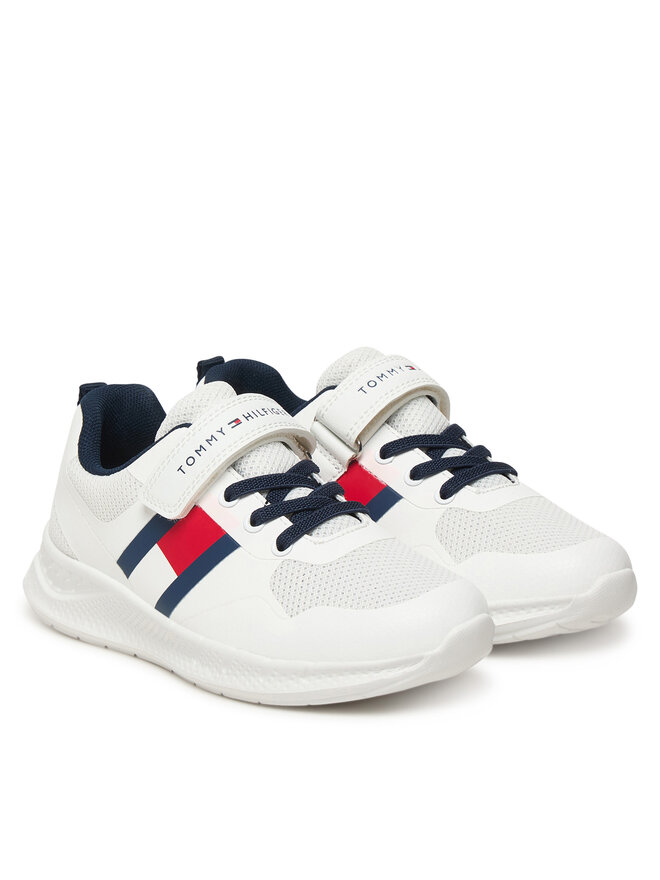 Tommy Hilfiger Sneakers Tommy Hilfiger Flag Low Cut Lace-Up/Velcro T1X9-34369-1843 S Weiß