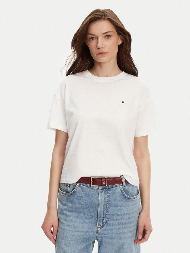 Tommy Hilfiger Tommy Hilfiger Camiseta UW0UW05763 Blanco Regular Fit