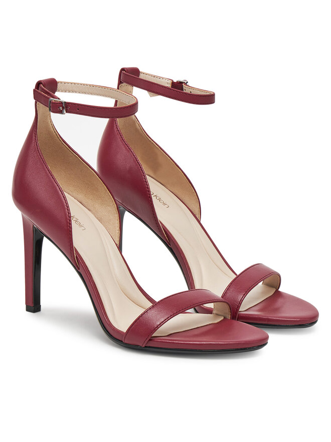 Calvin Klein Sandały Calvin Klein Heel Sandal 90 - Lth HW0HW02337 Bordowy