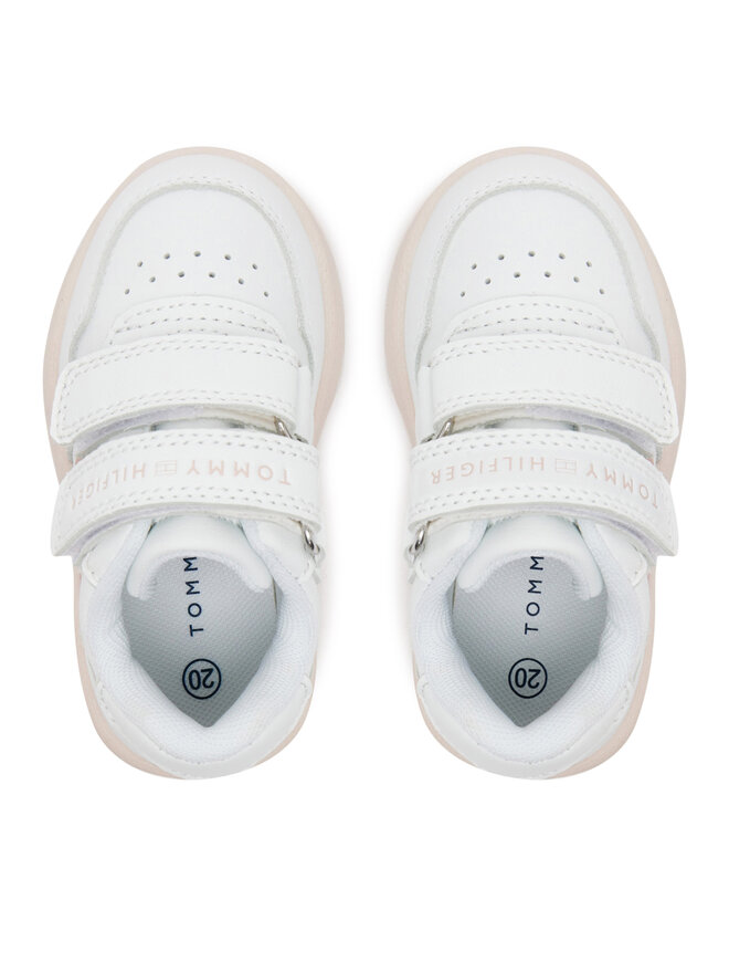 Tommy Hilfiger Сникърси Tommy Hilfiger Flag Low Cut Velcro Sneaker T1A9-33730-1439 M Бял