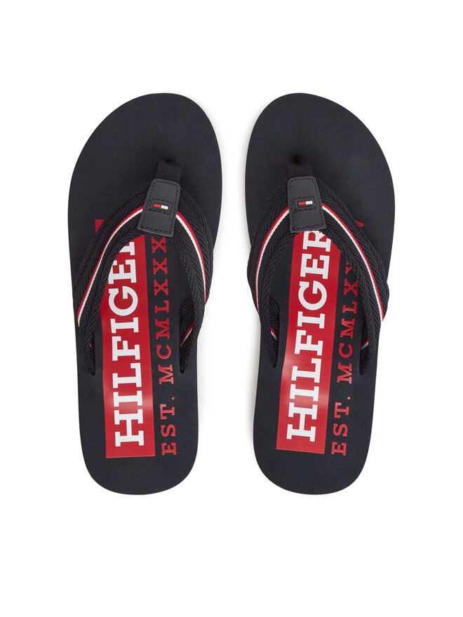 Tommy Hilfiger Žabky Tommy Hilfiger Corporate Hilfiger Beach FM0FM05436 Tmavomodrá