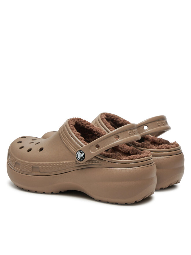 Crocs Natikači Crocs Classic Platform Lined Clog W 207938 Rjava