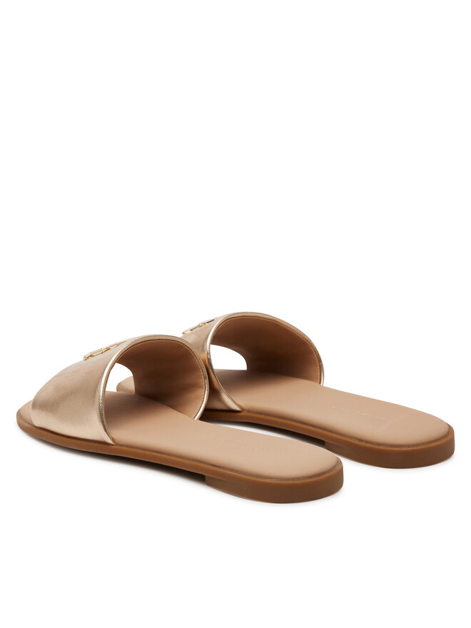 Tommy Hilfiger Šľapky Tommy Hilfiger Th Logo Hw Metallic Leather Mule FW0FW08807 Zlatá