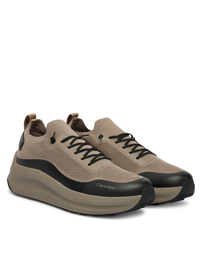 Calvin Klein Tenisice Calvin Klein Chunky Runner Lace Up Sock Knit YM0YM01457 Smeđa