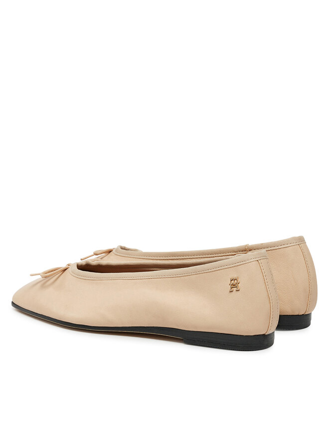 Tommy Hilfiger Балеринки Tommy Hilfiger Soft Leather Ballerina Bow FW0FW08355 Розов