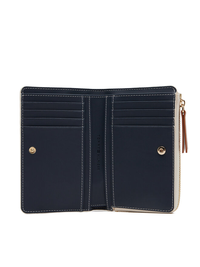 Tommy Hilfiger Velká dámská peněženka Tommy Hilfiger Th Monoplay Leather Med 7 Wallet AW0AW17417 Écru