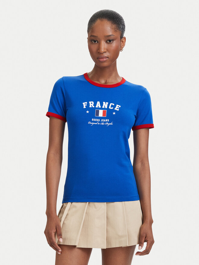 Guess Jeans Guess Jeans T-Shirt W6YI16 K3995 Blau Slim Fit