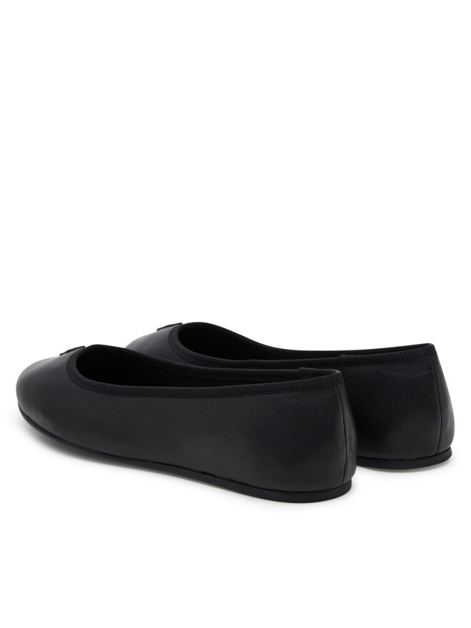 Tommy Hilfiger Baleriny Tommy Hilfiger Th Hardware Leather Ballerina FW0FW08654 Czarny