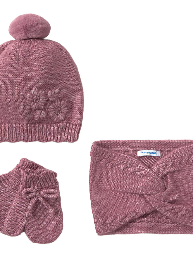 Mayoral Set Mütze, Loop-Schal und Handschuhe Mayoral 10019 Rosa