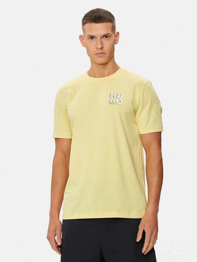 HUGO Hugo T-Shirt Detzington241 50508944 Gelb Regular Fit