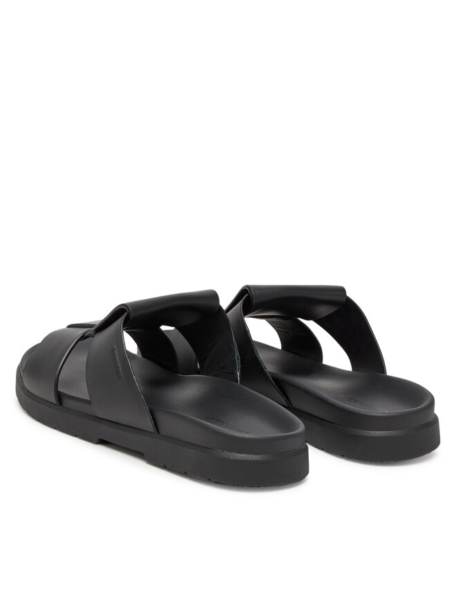 Calvin Klein Παντόφλες Calvin Klein Lug Sandal Double T Lth HM0HM01734 Μαύρο