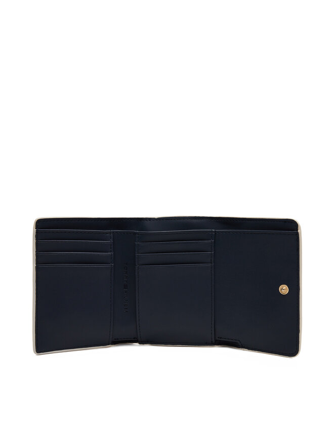 Tommy Hilfiger Portafoglio grande da donna Tommy Hilfiger Th Distinct Trifold Wallet Mono AW0AW17257 Écru