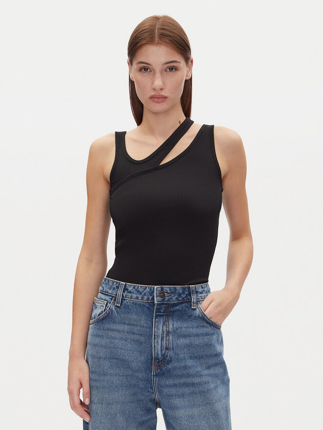 HUGO HUGO Τοπ Datrus 50537044 Μαύρο Slim Fit