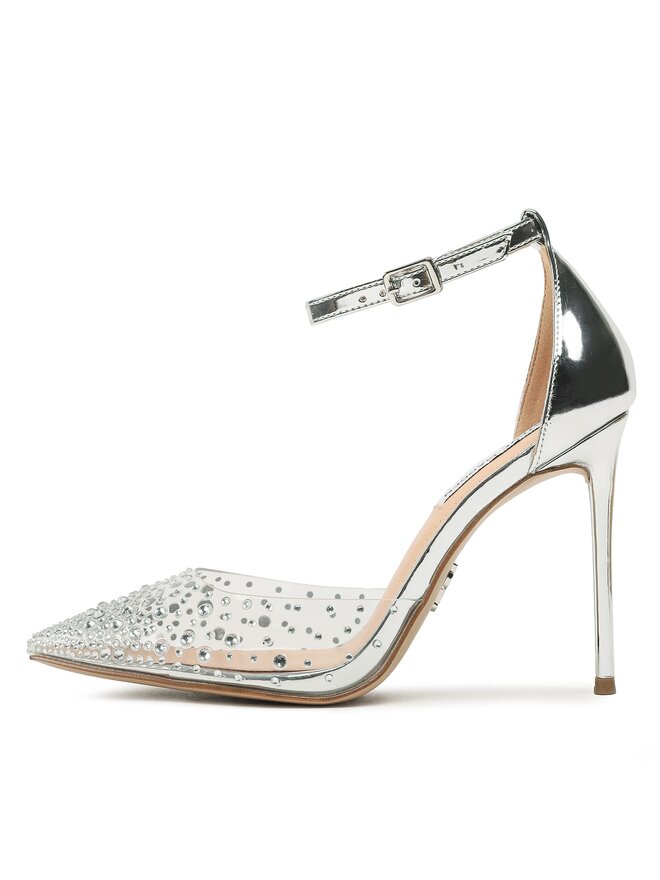 Steve Madden Szpilki Steve Madden Ravaged Sandal SM11002564 SM11002564-751 Srebrny