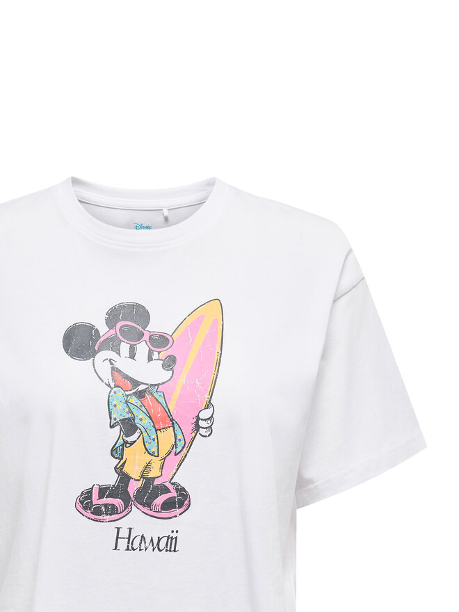 ONLY ONLY Marškinėliai Mickey Minnie 15348126 Balta Regular Fit
