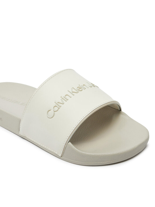 Calvin Klein Jeans Παντόφλες Calvin Klein Jeans Slide Instituitional Mtr YW0YW01508 Εκρού