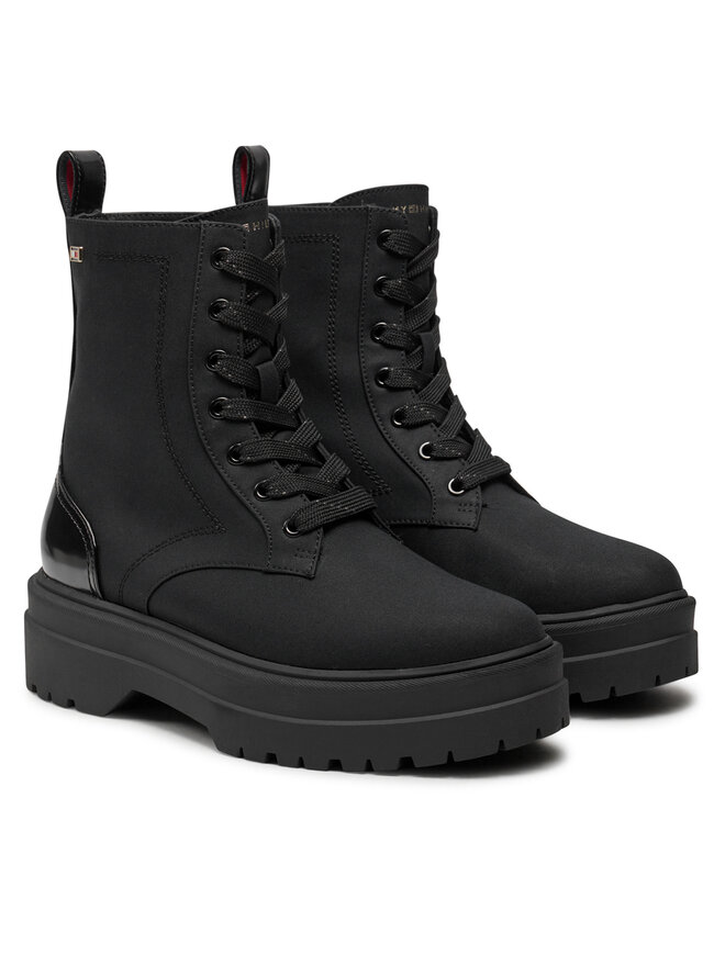 Tommy Hilfiger Ορειβατικά παπούτσια Tommy Hilfiger Flag Ventile Lace Up Boot FW0FW08287 Μαύρο