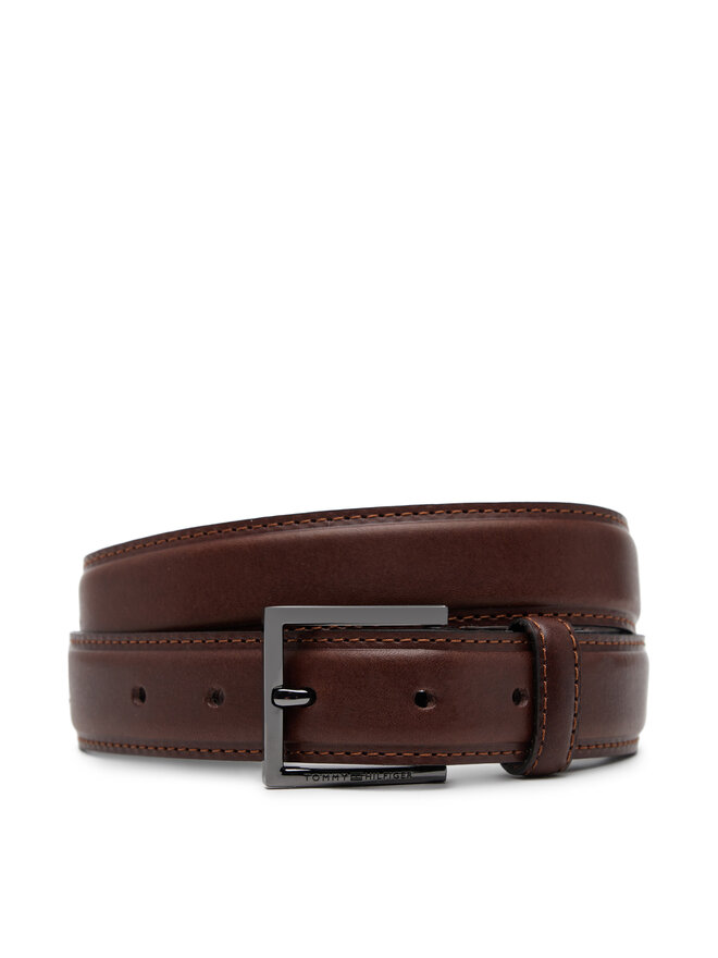 Tommy Hilfiger Pasek Męski Tommy Hilfiger Hudson Leather 3.0 AM0AM13379 Brązowy