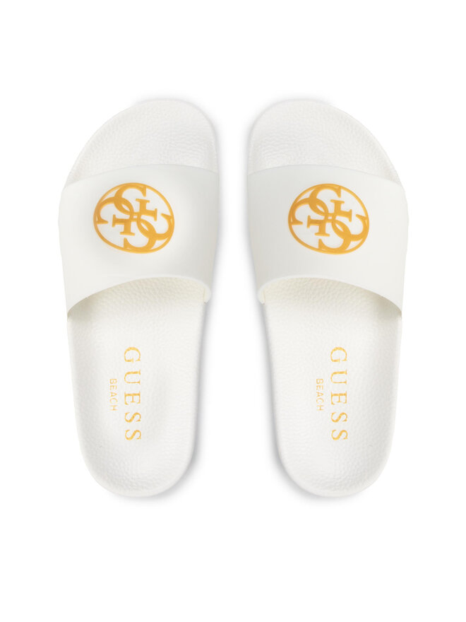 Guess Pantoletten Guess 4G Logo Beach Slippers E2GZ01 BB00F Weiß