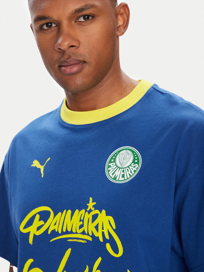Puma Puma Marškinėliai CWC Hoops x Palmeiras 631704 Mėlyna Regular Fit