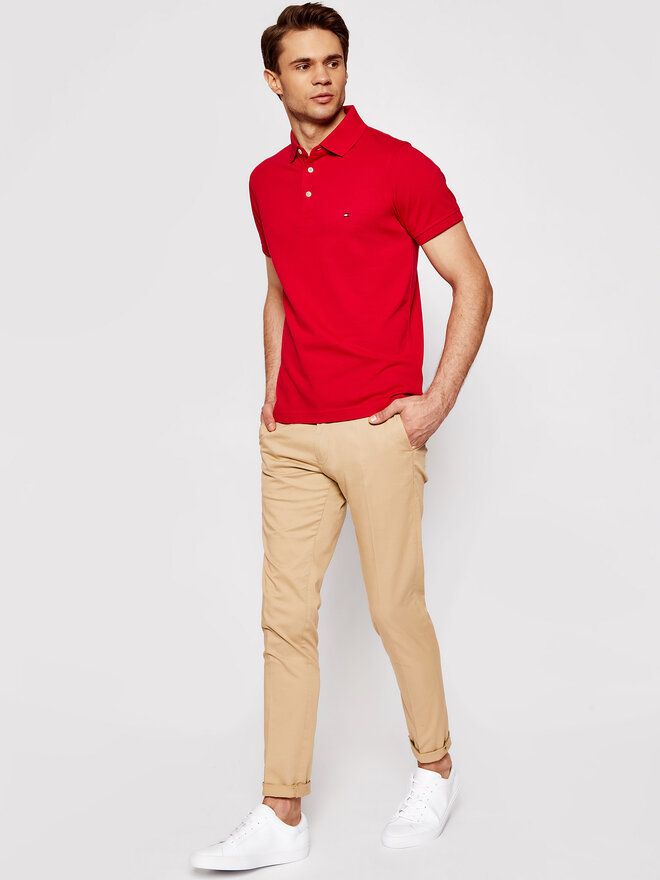 Tommy Hilfiger Tommy Hilfiger Pólóing 1985 MW0MW17771 Piros Slim Fit