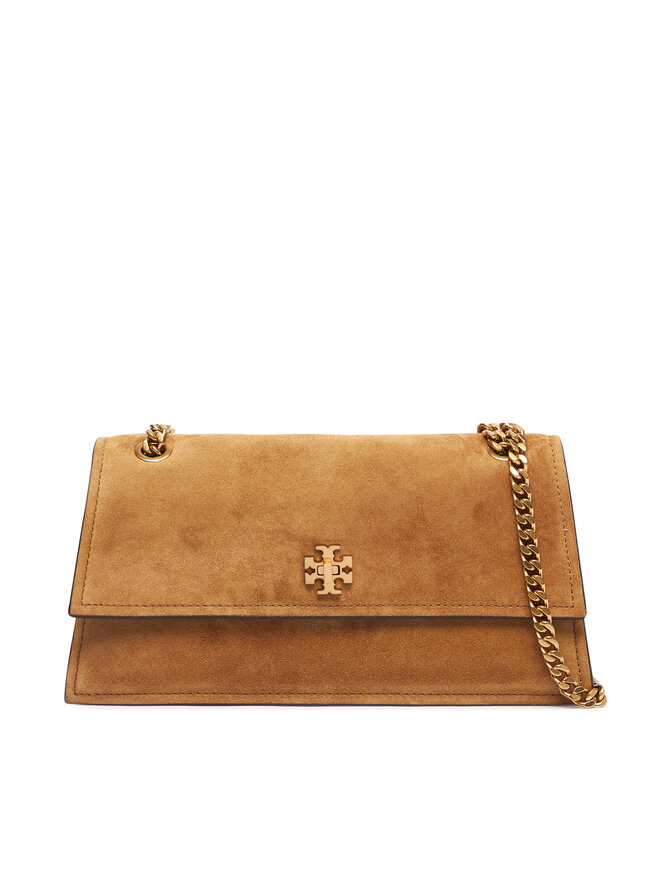 Tory Burch Handtasche Tory Burch Kira Turnlock Suede Shoulder Bag 178857 Braun