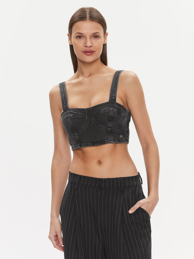 Tommy Jeans Tommy Jeans Τοπ Bustier Top Ah7185 DW0DW17699 Μαύρο Slim Fit