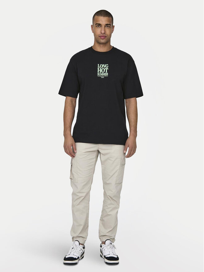 Only & Sons Only & Sons Marškinėliai Kenny 22028736 Juoda Relaxed Fit