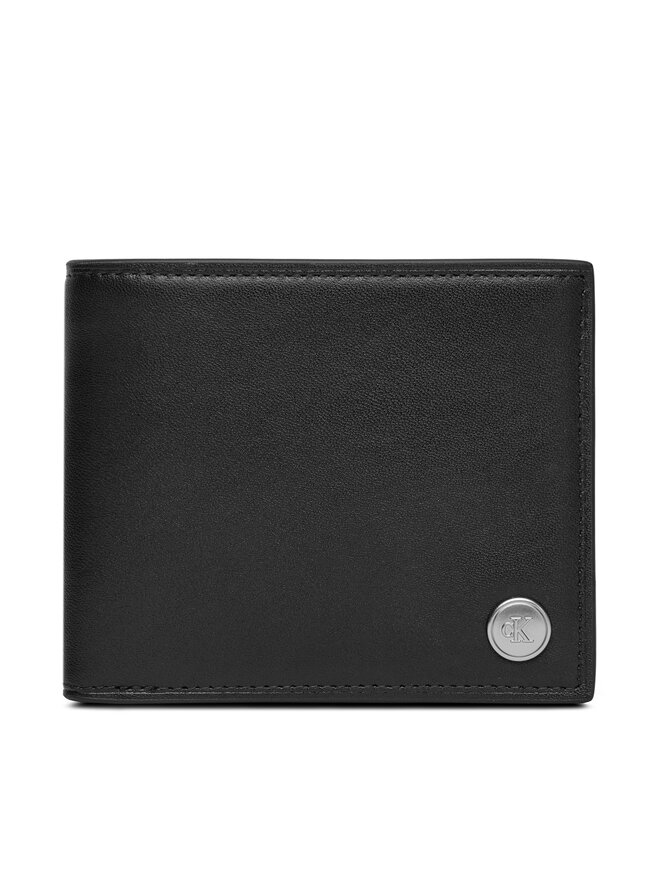 Calvin Klein Liels vīriešu maks Calvin Klein Jeans Hardware Bifold W/Coin LV04G1082G Melns