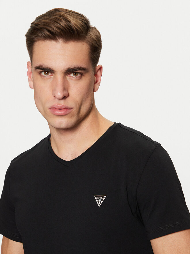 Guess Guess Marškinėliai U97M01 KCD31 Juoda Slim Fit
