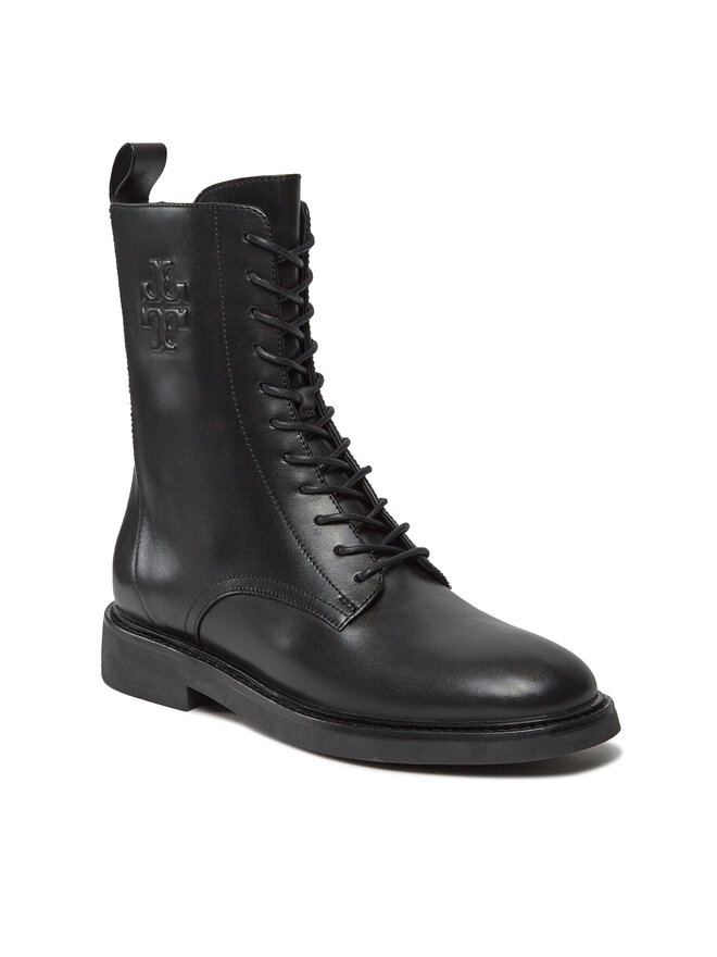 Tory Burch Botki Tory Burch Double T Combat Boot 154336 Czarny