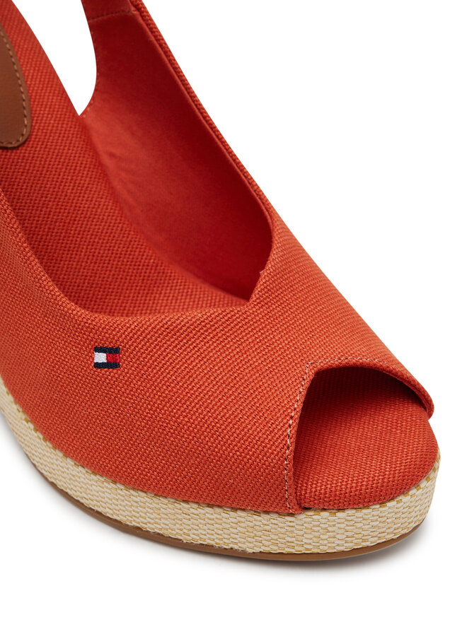 Tommy Hilfiger Espadryle Tommy Hilfiger Flag High Wedge Espad Slingback FW0FW08597 Pomarańczowy