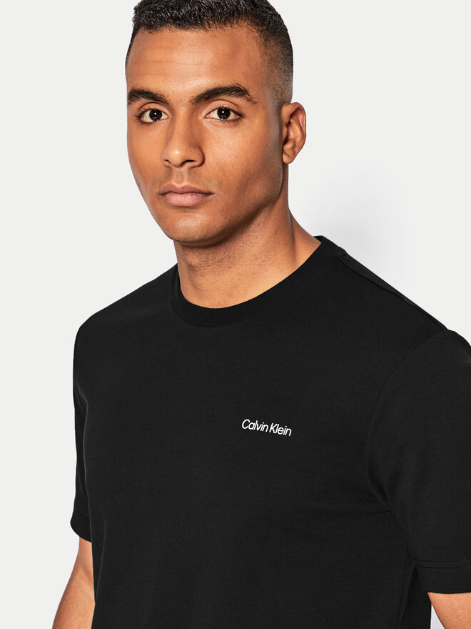 Calvin Klein Calvin Klein Футболка Micro Logo Interlock K10K109894 Чорний Regular Fit