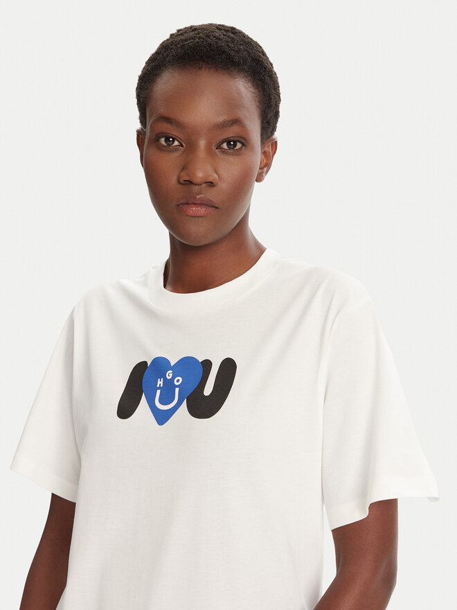 HUGO HUGO Camiseta Vintage 50545053 Écru Loose Fit