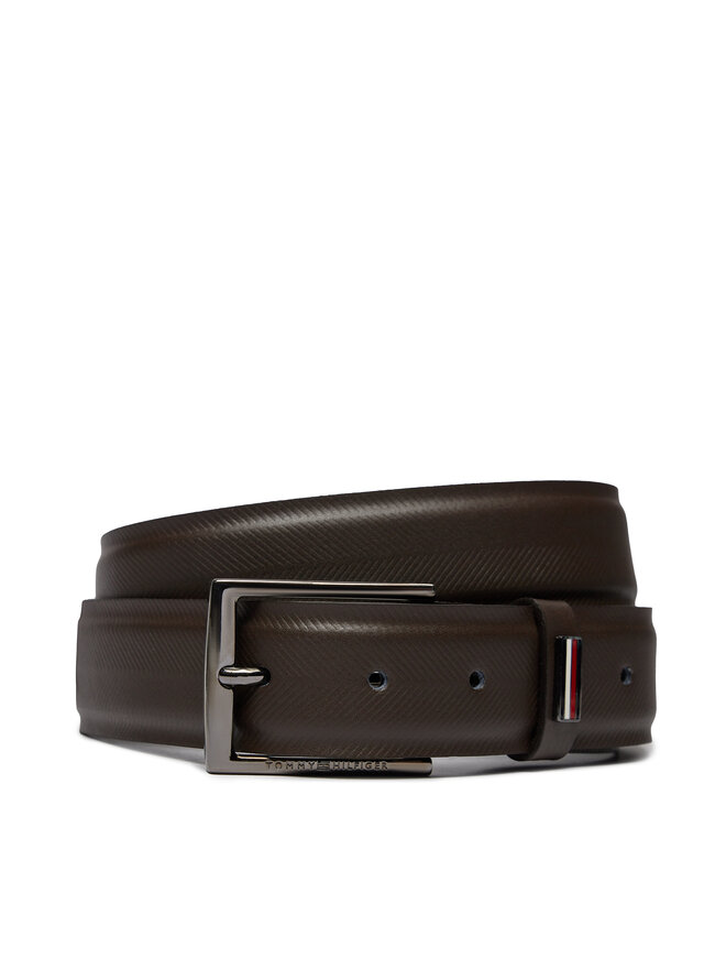 Tommy Hilfiger Herrengürtel Tommy Hilfiger Business Texture 3.5 Adj AM0AM12069 Braun
