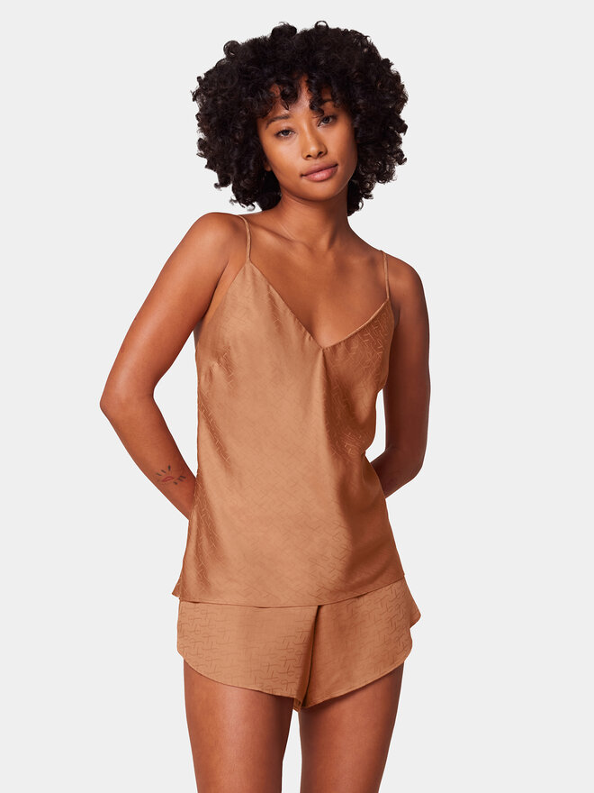 Triumph Triumph Pižama Silky Sensuality 10218279 Rjava Relaxed Fit