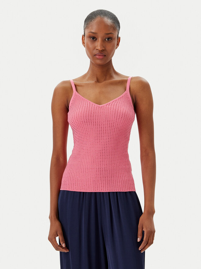 Fracomina Fracomina Top FR25ST4006K410J9 Korallenfarben Slim Fit