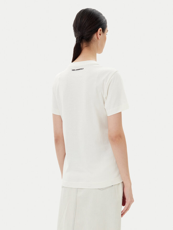 KARL LAGERFELD KARL LAGERFELD T-Shirt A1W17128 Écru Regular Fit