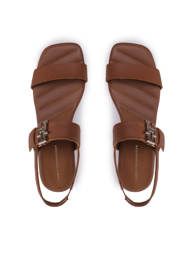 Tommy Hilfiger Sandalen Tommy Hilfiger Hardware Flat Sandal FW0FW07094 Braun