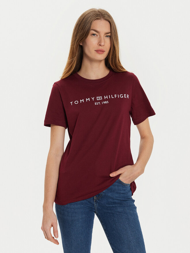 Tommy Hilfiger Tommy Hilfiger Marškinėliai WW0WW40276 Vyšninė Regular Fit